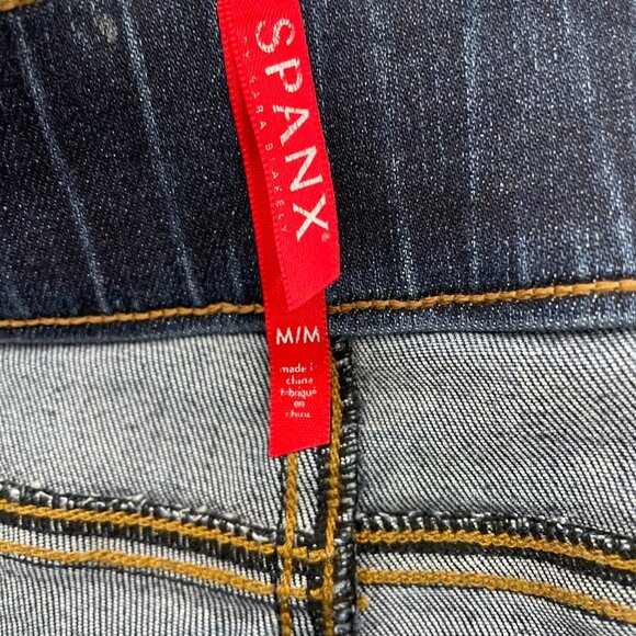Spanx Distressed Ankle Skinny Jeans Raw Hem Stretchy Denim Shaping Size M - Picture 4 of 10